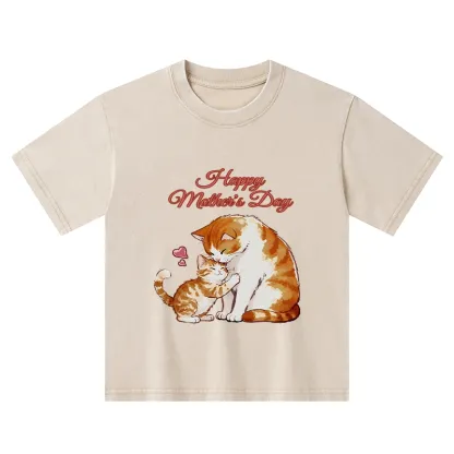 Tokyo-Tiger Love Of Cats Kids Washed T-Shirt