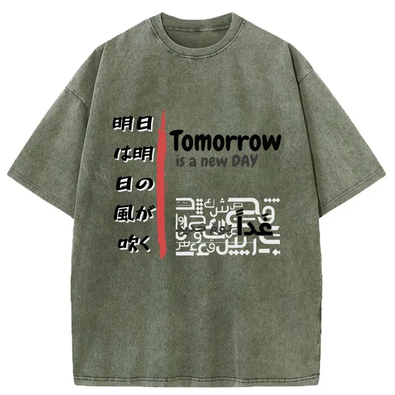 Tokyo-Tiger Japanese Proverb Washed T-Shirt