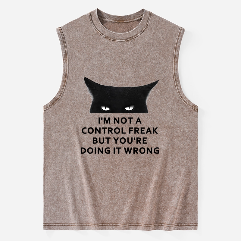 Tokyo-Tiger Control Freak Funny Washed Tank