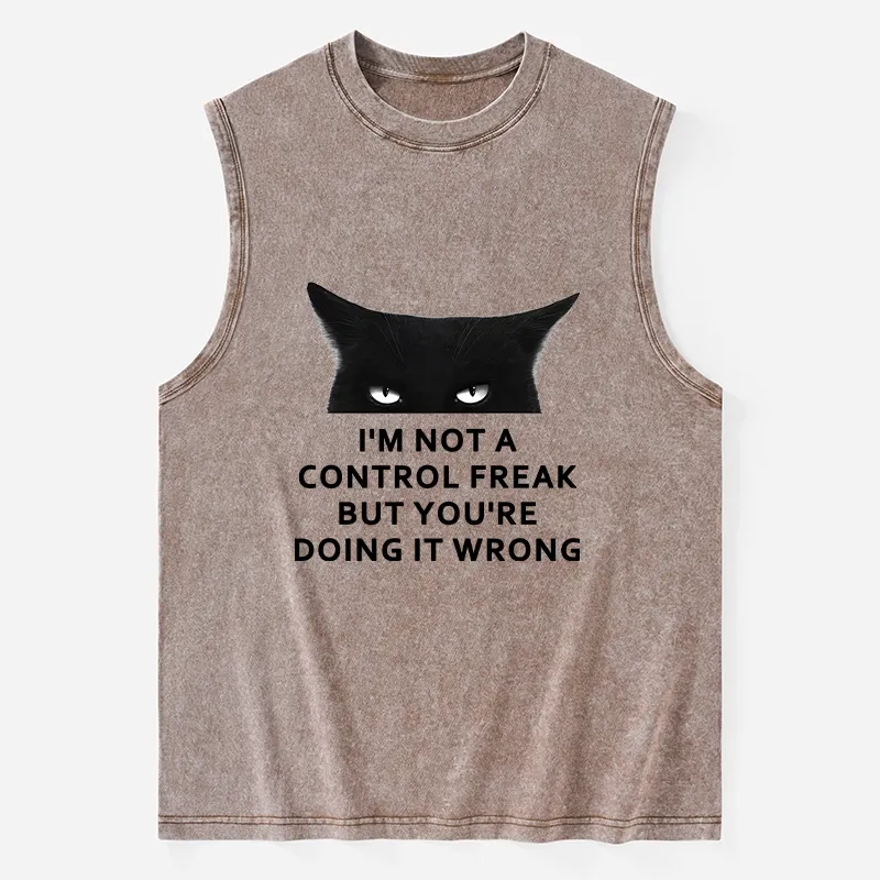 Tokyo-Tiger Control Freak Funny Washed Tank