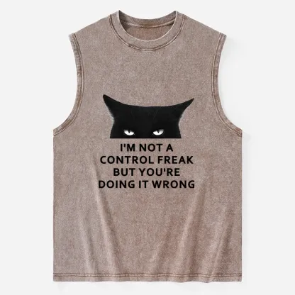 Tokyo-Tiger Control Freak Funny Washed Tank