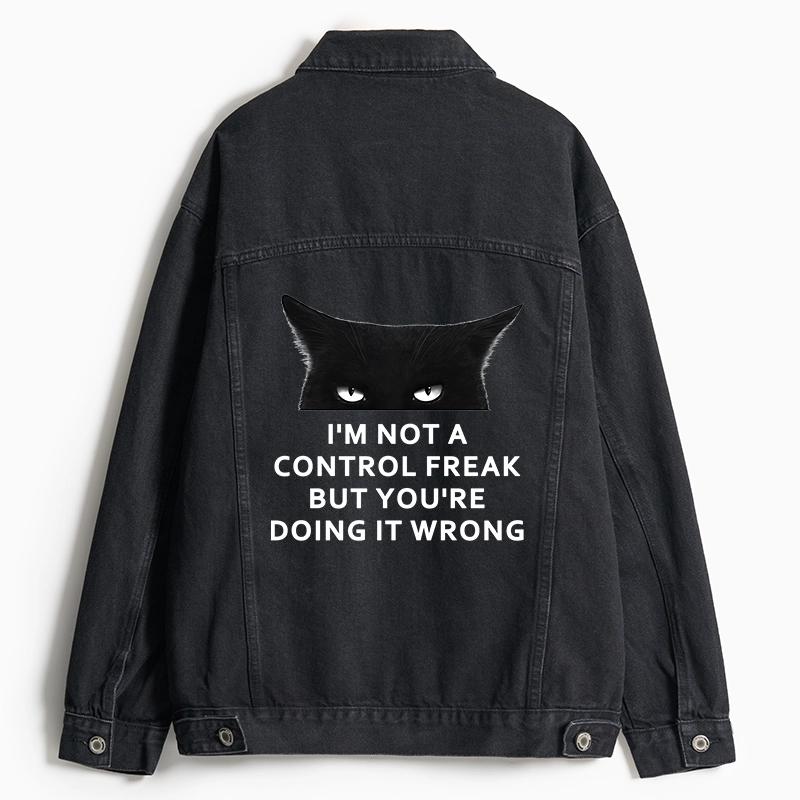 Tokyo-Tiger Control Freak Funny Jean Jacket