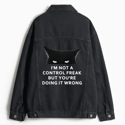Tokyo-Tiger Control Freak Funny Jean Jacket