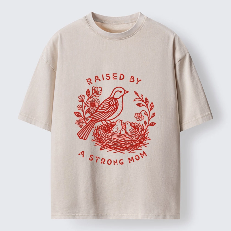 Tokyo-Tiger Mother Bird Guarding Her Nestlings Washed T-Shirt