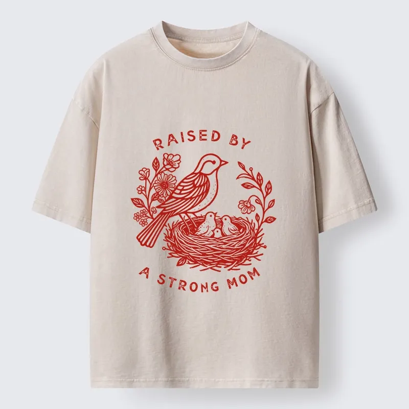 Tokyo-Tiger Mother Bird Guarding Her Nestlings Washed T-Shirt