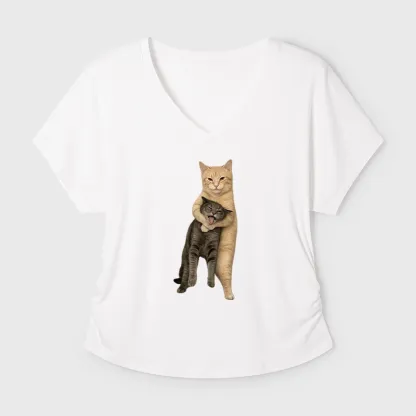 Tokyo-Tiger Orange Cat’s Tight Embrace Modal Dolman Sleeve T-Shirt