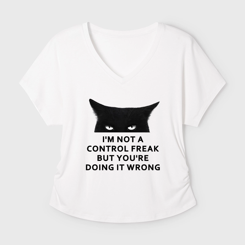 Tokyo-Tiger Control Freak Funny Modal Dolman Sleeve T-Shirt