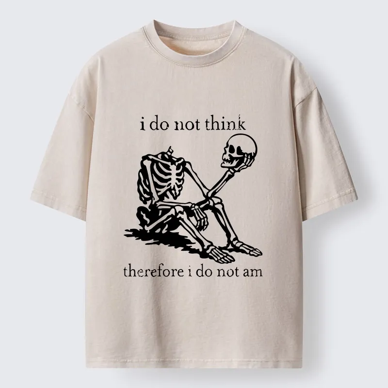 Tokyo-Tiger Philosophical Skeleton Meme Washed T-Shirt Sale