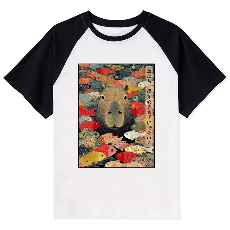 Tokyo-Tiger Am I Too Lovable? Raglan T-shirt
