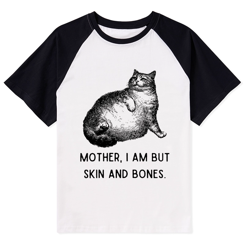 Tokyo-Tiger Skin & Bones Cat Raglan T-shirt