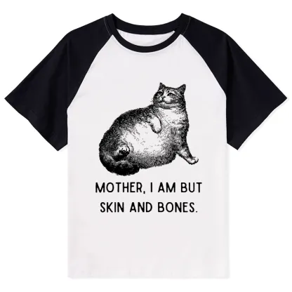 Tokyo-Tiger Skin & Bones Cat Raglan T-shirt