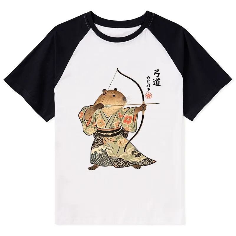Tokyo-Tiger Capybara Archery Raglan T-shirt