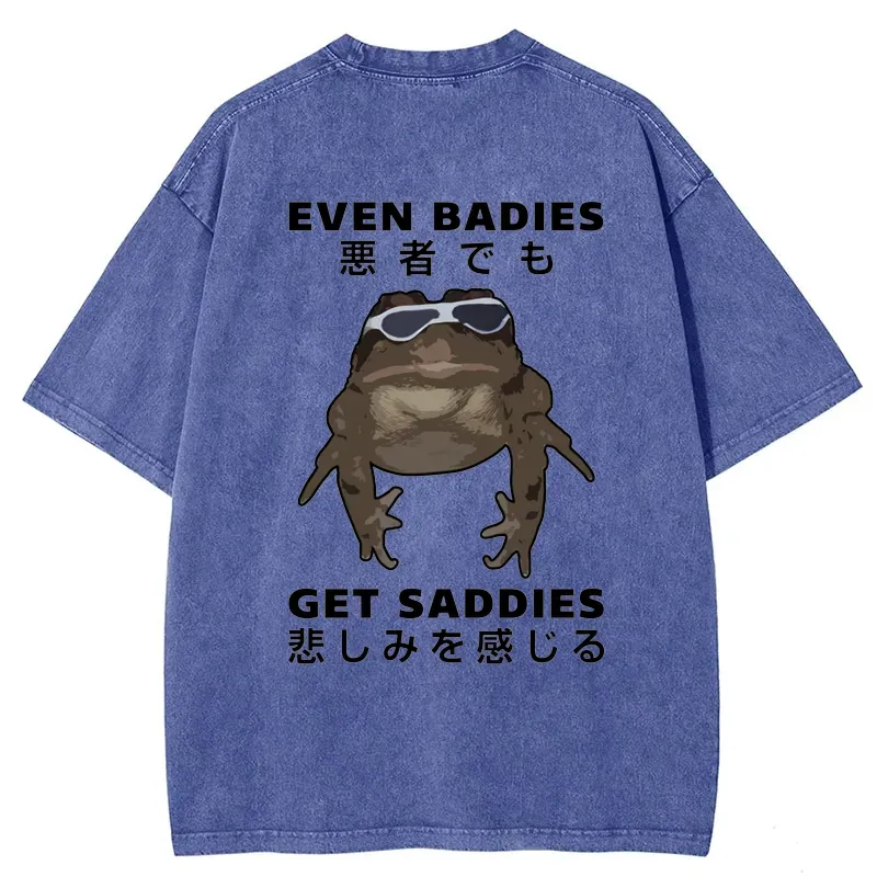 Tokyo-Tiger Even Baddies Get Saddies Back Washed T-Shirt