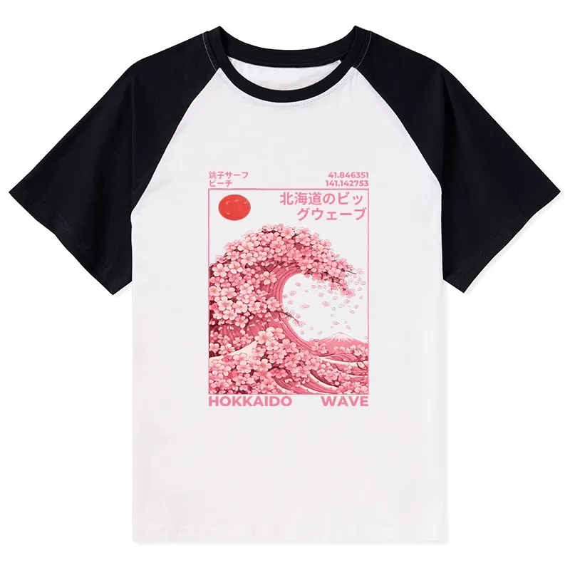 Tokyo-Tiger Sakura Wave Raglan T-shirt Sale