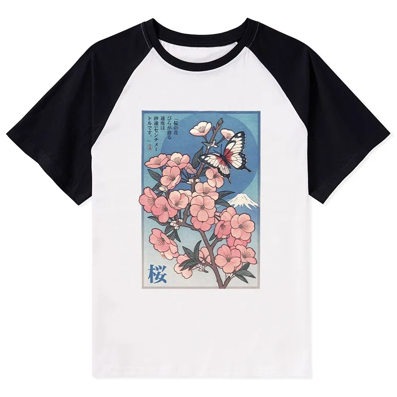 Tokyo-Tiger Ukiyoe Japanese Cherry blossoms Poster Raglan T-shirt Sale