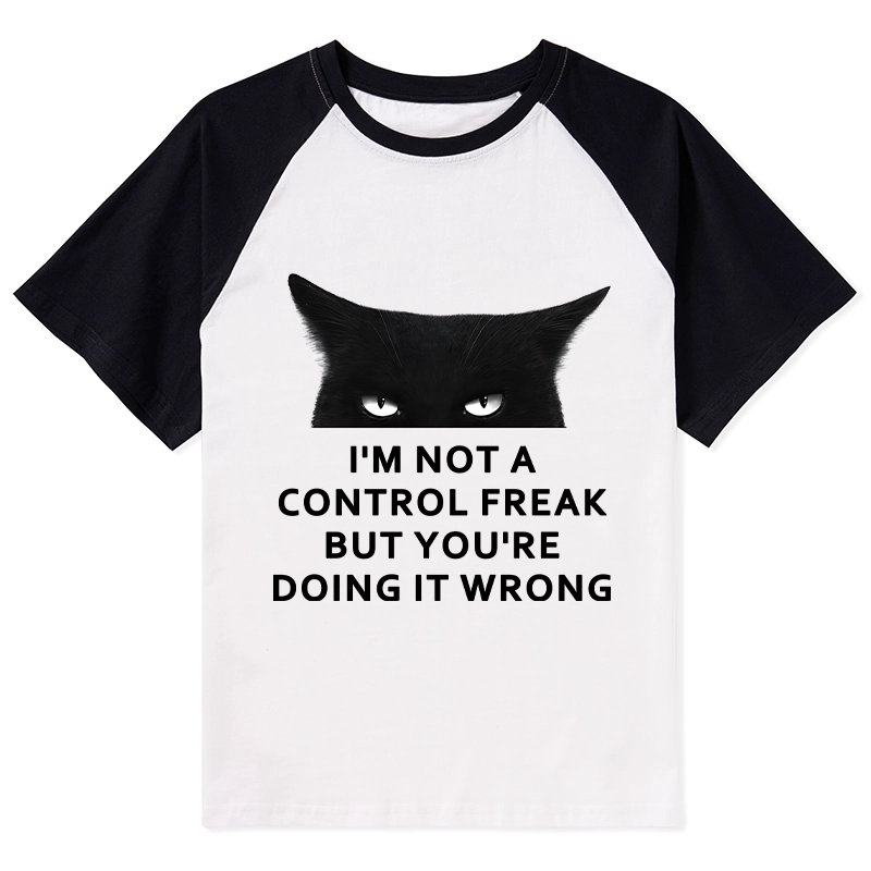 Tokyo-Tiger Control Freak Funny Raglan T-shirt