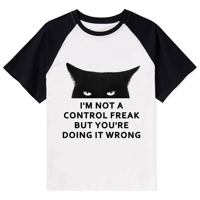 Tokyo-Tiger Control Freak Funny Raglan T-shirt