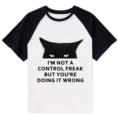 Tokyo-Tiger Control Freak Funny Raglan T-shirt