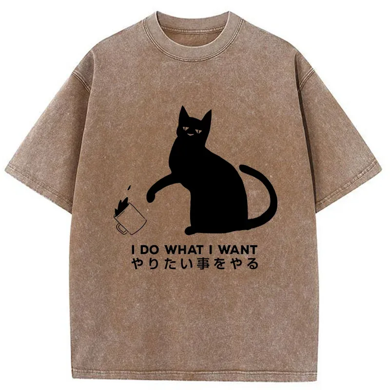 Tokyo-Tiger Tsundere Cat Japan Washed T-Shirt