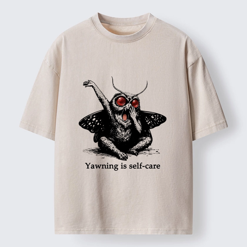 Tokyo-Tiger Yawning Is The Best Self Care Washed T-Shirt