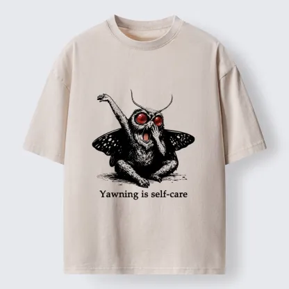 Tokyo-Tiger Yawning Is The Best Self Care Washed T-Shirt