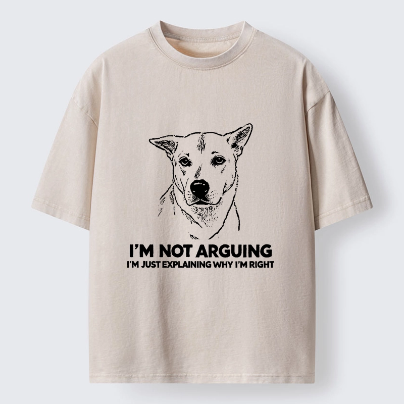 Tokyo-Tiger Stubborn Dog Defending His Point Washed T-Shirt