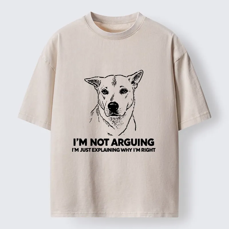 Tokyo-Tiger Stubborn Dog Defending His Point Washed T-Shirt