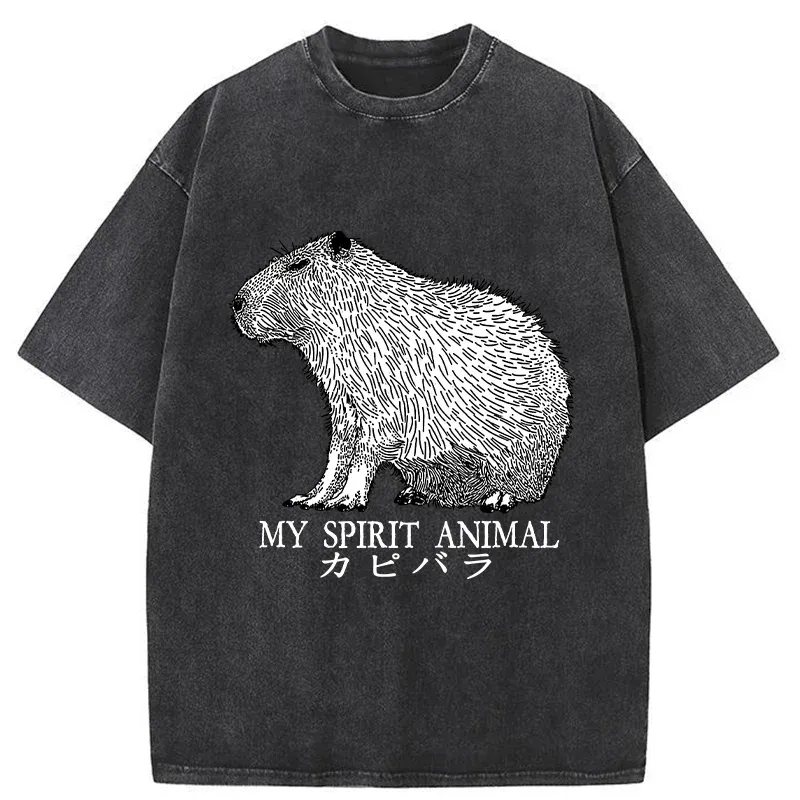 Tokyo-Tiger Capybara Spirit Washed T-Shirt