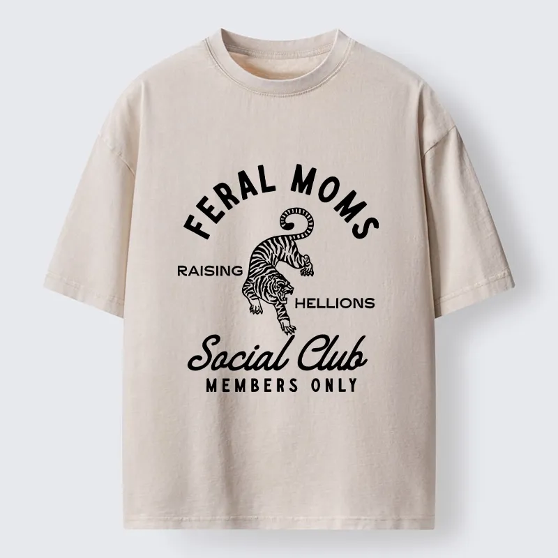 Tokyo-Tiger Tiger Feral Moms Club Washed T-Shirt