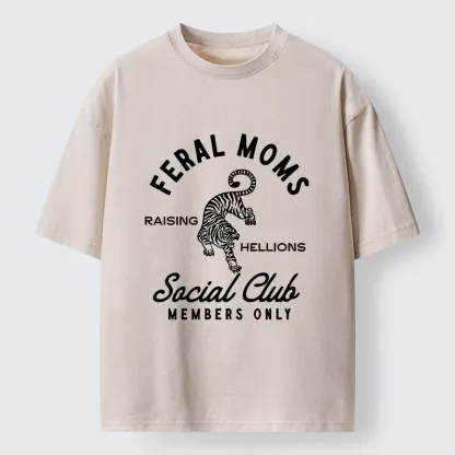 Tokyo-Tiger Tiger Feral Moms Club Washed T-Shirt