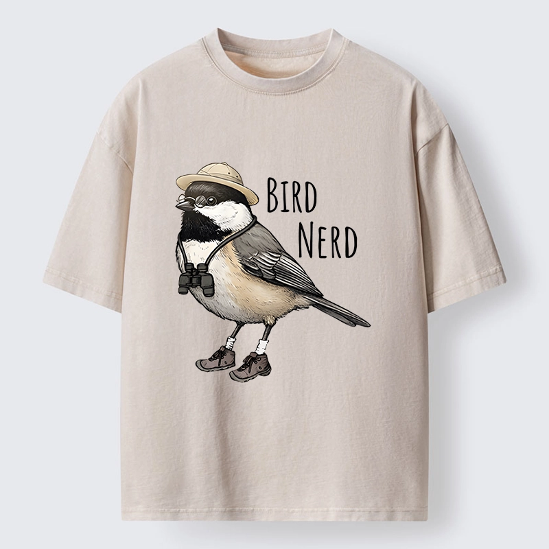 Tokyo-Tiger Bird Nerd Chickadee Explorer Washed T-Shirt