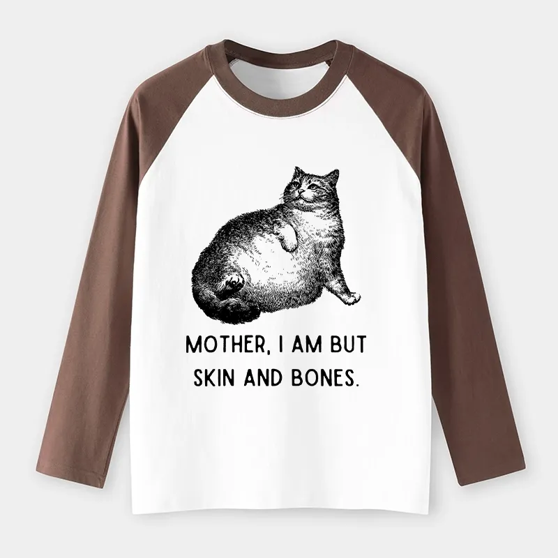 Tokyo-Tiger Skin & Bones Cat Raglan Long Sleeve T-shirt