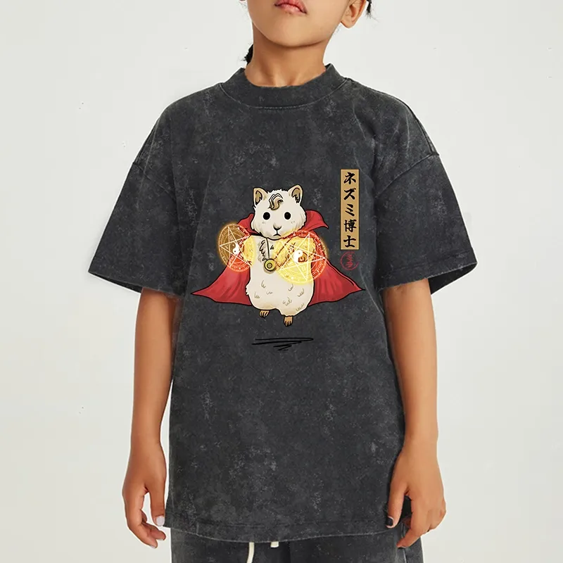 Tokyo-Tiger Doctor Mouse Japanese Kids Washed T-Shirt