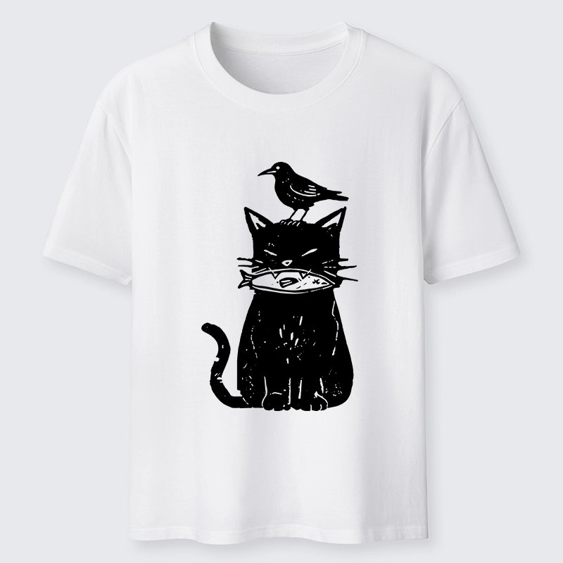Tokyo-Tiger Black Cat With Fish And Bird Classic T-Shirt