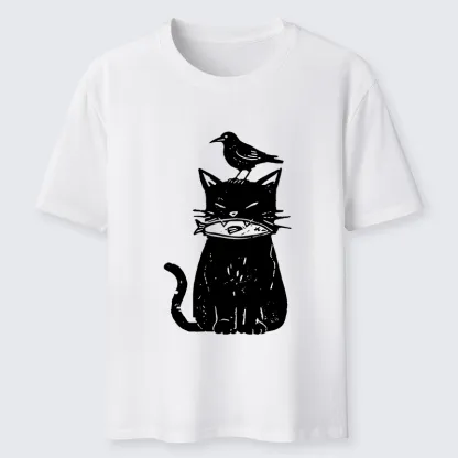 Tokyo-Tiger Black Cat With Fish And Bird Classic T-Shirt