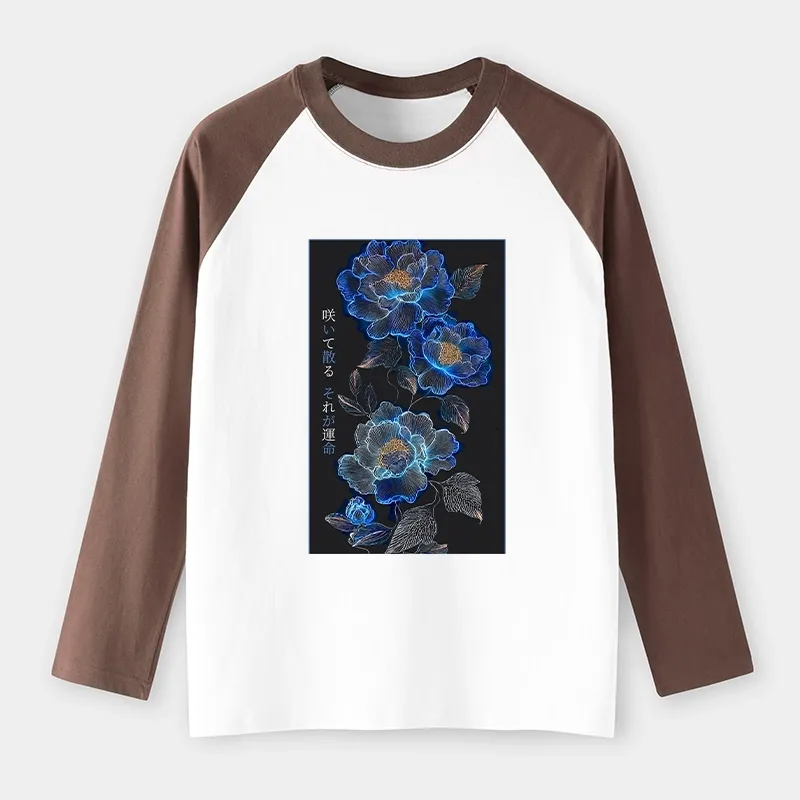 Tokyo-Tiger The Sea Of Flowers In The Darkness Raglan Long Sleeve T-shirt