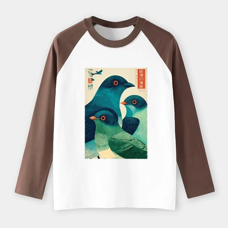 Tokyo-Tiger Petrels Of The Painted Sea Raglan Long Sleeve T-shirt