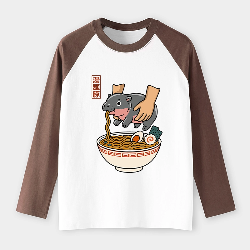 Tokyo-Tiger Noodles Got Me Raglan Long Sleeve T-shirt
