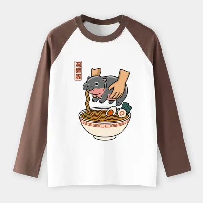 Tokyo-Tiger Noodles Got Me Raglan Long Sleeve T-shirt