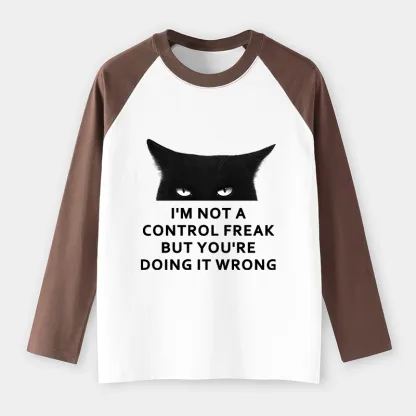 Tokyo-Tiger Control Freak Funny Raglan Long Sleeve T-shirt