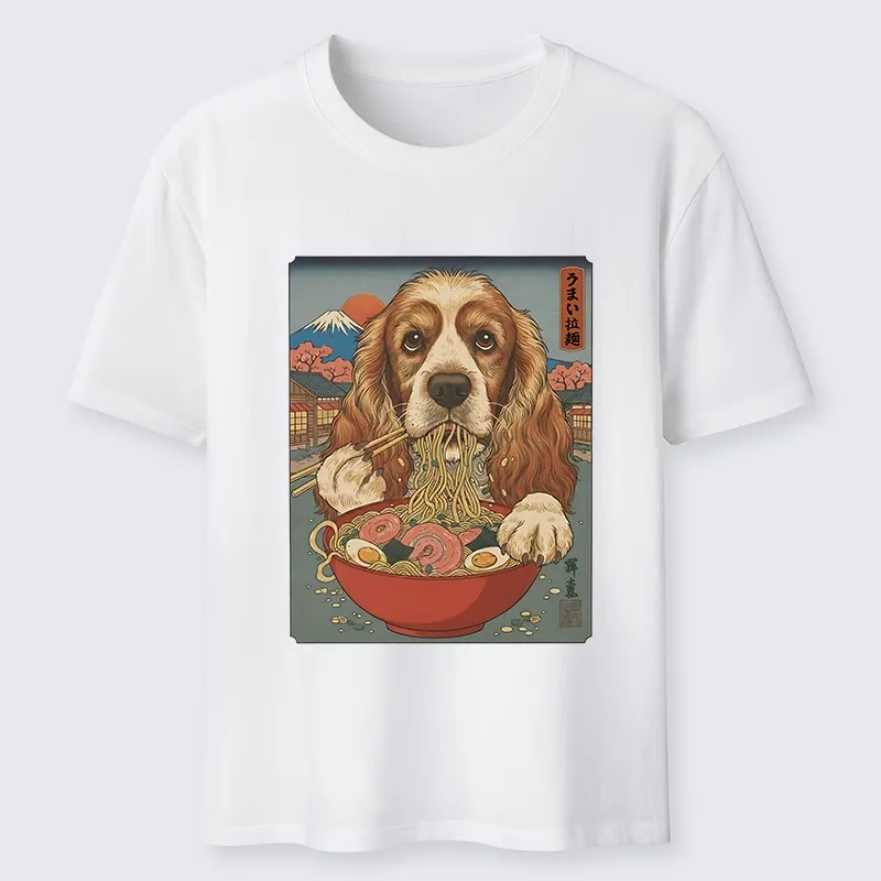 Tokyo-Tiger Dog Slurping Ramen In Japanese Style Classic T-Shirt
