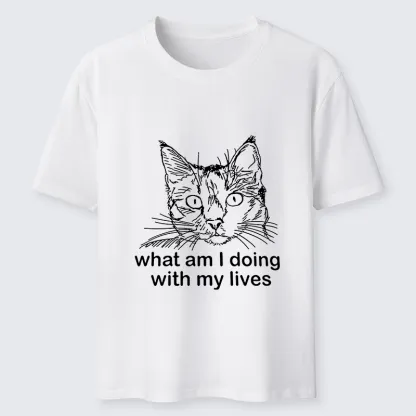 Tokyo-Tiger Confused Cat Life Reflection Classic T-Shirt