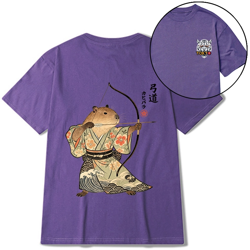 Tokyo-Tiger Capybara Archery Front Back Classic T-Shirt
