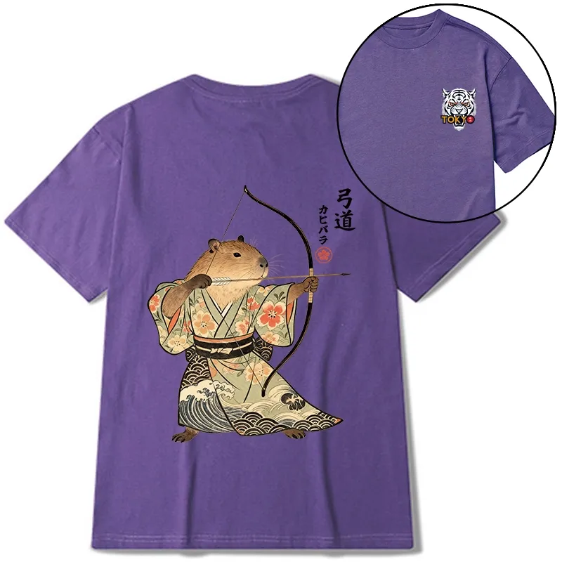 Tokyo-Tiger Capybara Archery Front Back Classic T-Shirt