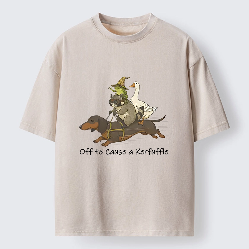 Tokyo-Tiger Silly Animal Squad Adventure Washed T-Shirt