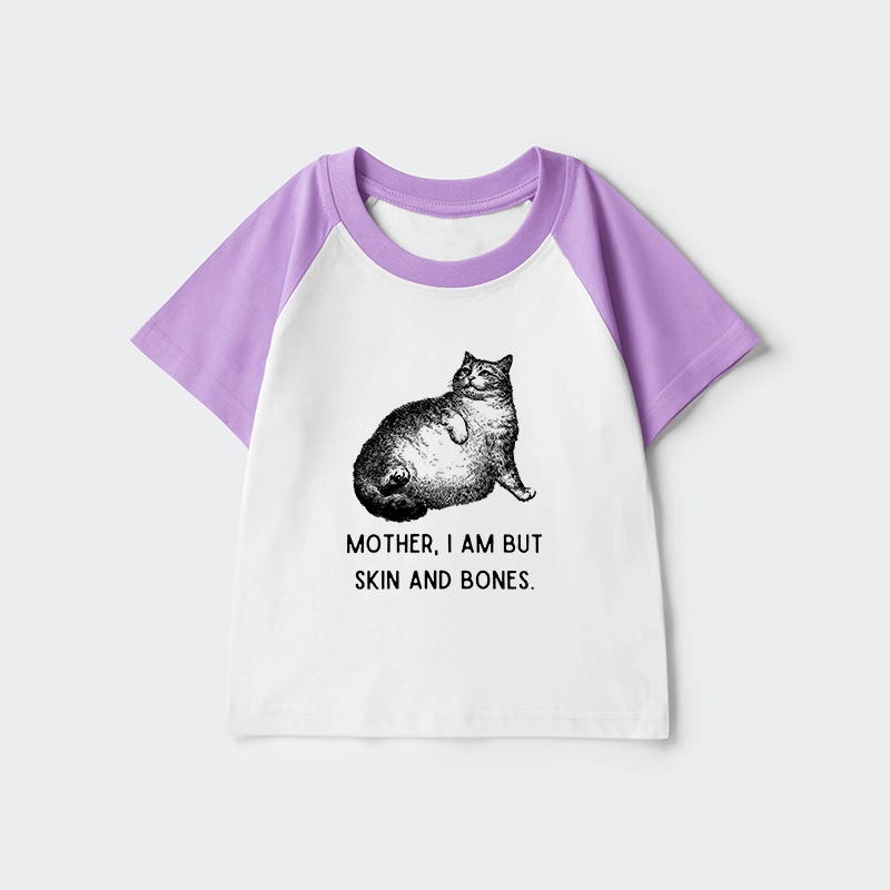 Tokyo-Tiger Skin & Bones Cat Kids Raglan T-shirt