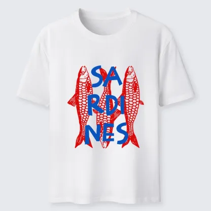 Tokyo-Tiger Vibrant Red Sardines Art Classic T-Shirt