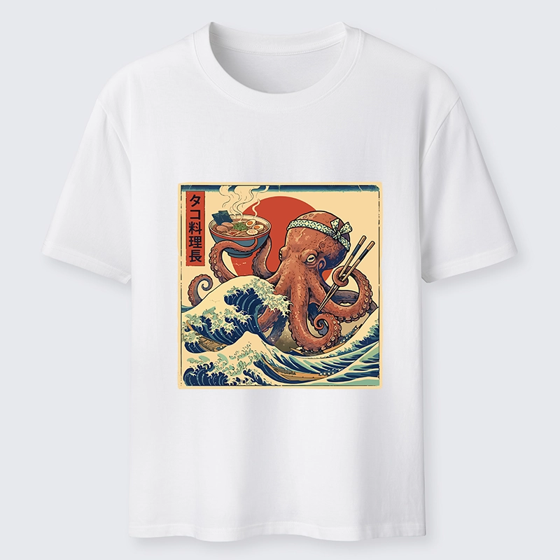 Tokyo-Tiger Ukiyo-E Octopus Ramen Master Classic T-Shirt