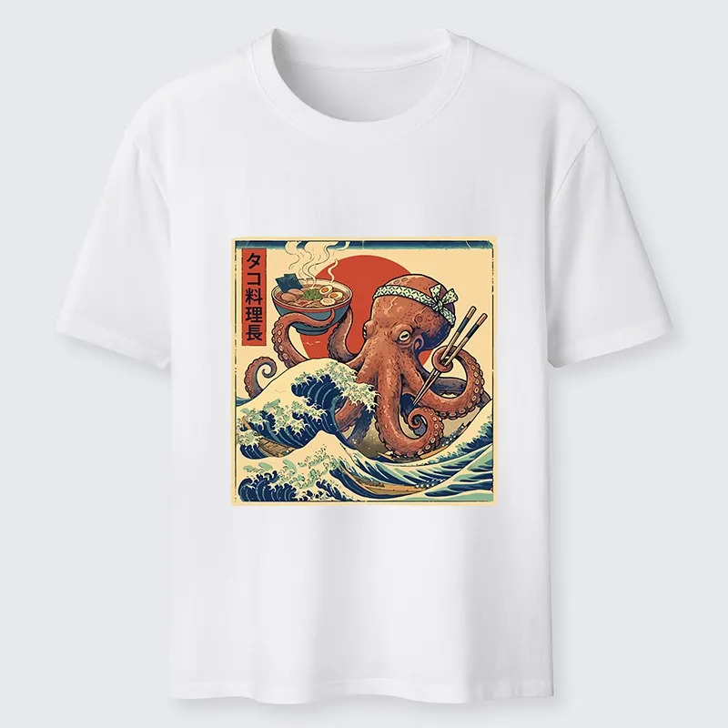 Tokyo-Tiger Ukiyo-E Octopus Ramen Master Classic T-Shirt