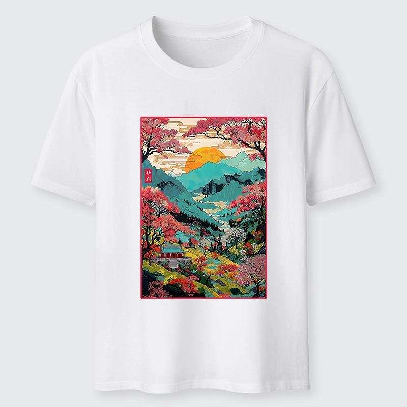 Tokyo-Tiger Golden Sun Over Serene Valley Classic T-Shirt